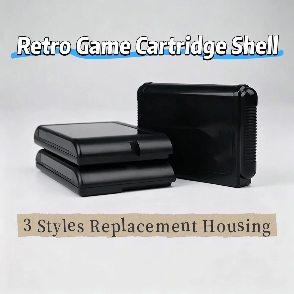 Фото Чехол для игровых картриджей Sega Genesis MegaDrive, пластиковый, черный, защитный корпус для замены картриджей №1