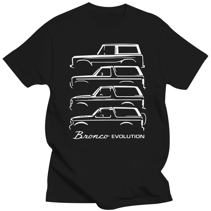 

1966-92, Классическая футболка с контурным дизайном Bronco Evolution, новинка, бесплатная доставка
