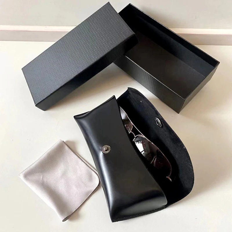 

Vintage Leather Glasses Protective Case Foldable Glasses Box for Men and Women