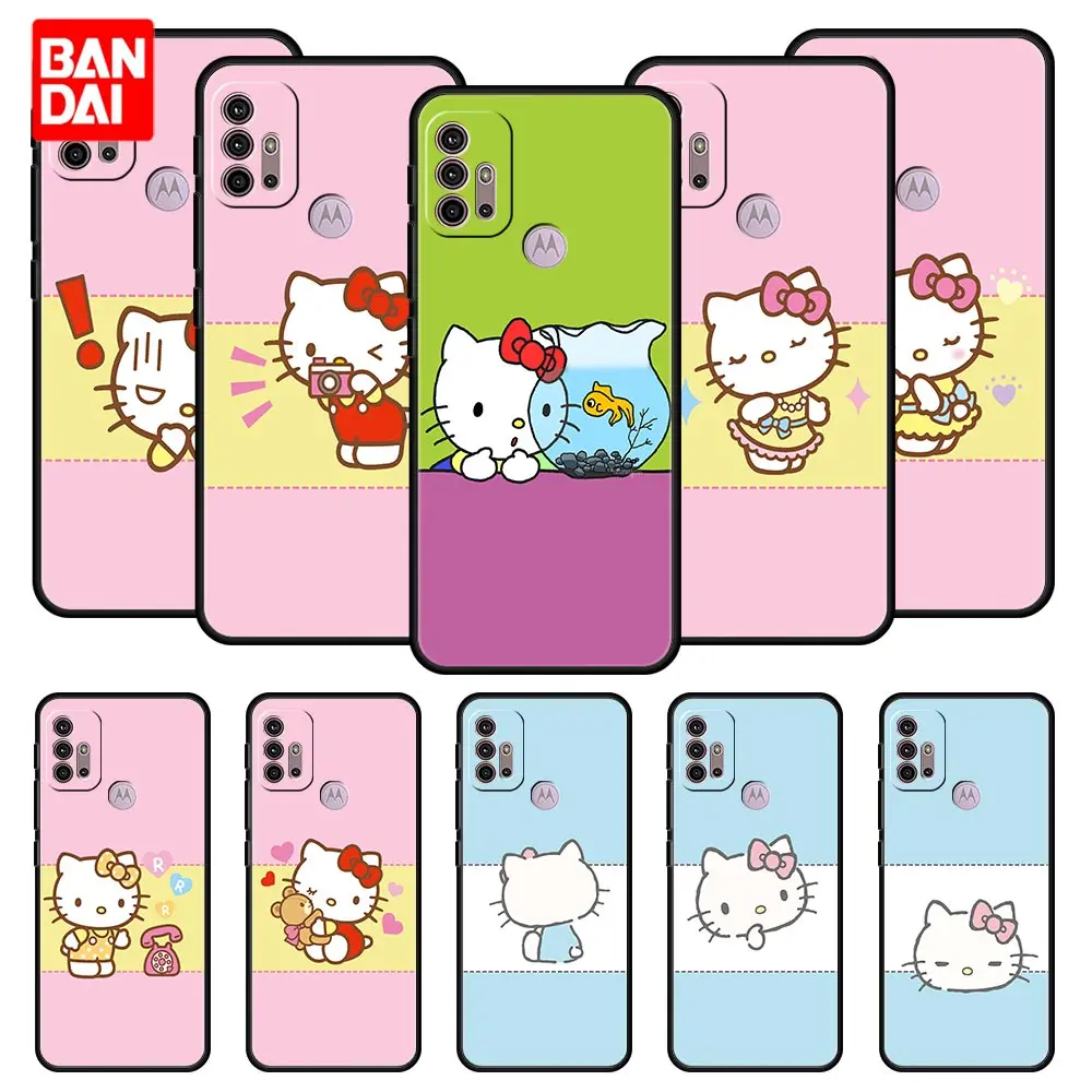 

Cover Case for Motorola Moto G30 G50 G60 G8 G9 G200 G31 G60s Power Plus Play Lite Bag Capa Armor Phone Soft Hello Kitty Pink
