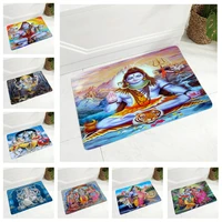 colorful indian mythology shiva floor door mat for children room non slip decor cartoon buddhism doormat 40x60cm flannel carpet