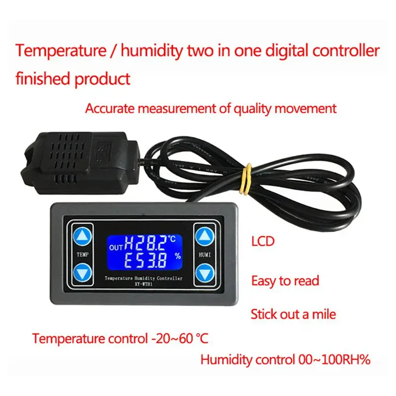 

XY-WTH1 цифровой контроллер влажности и температуры, термостат, гигрометр, регулятор