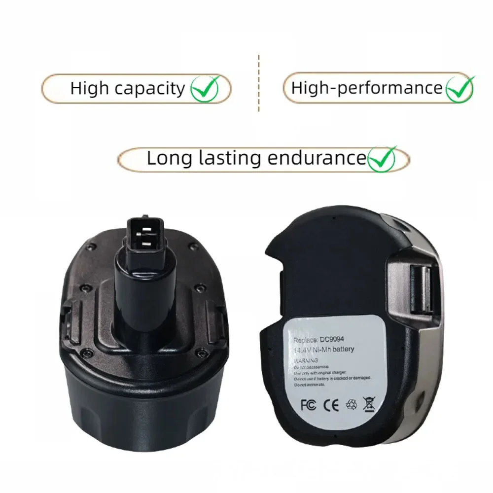 For Dewalt 9800mAh 14.4V Ni-MH Replacement Battery XRP DC9091 DC9094 DW9091 DE9091 DE9092 14.4 Volt Cordless Power Tools