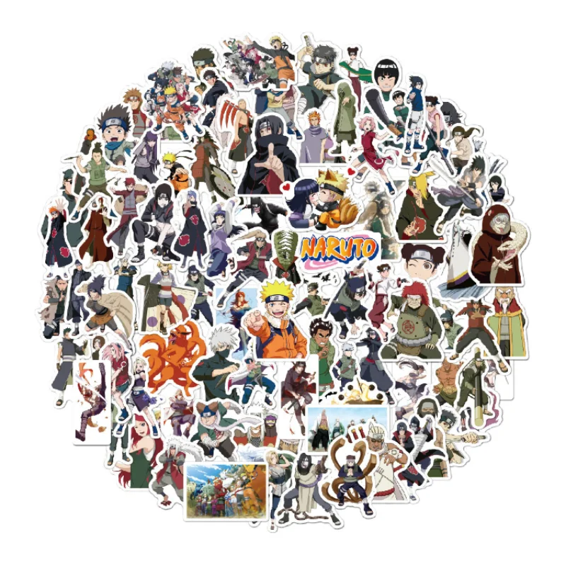 

50pcs NARUTO Mix Cartoon Stickers Sasuke Naruto Graffiti Decals Laptop Luggage Guitar Skateboard Cup Waterproof Sticker Kids Toy
