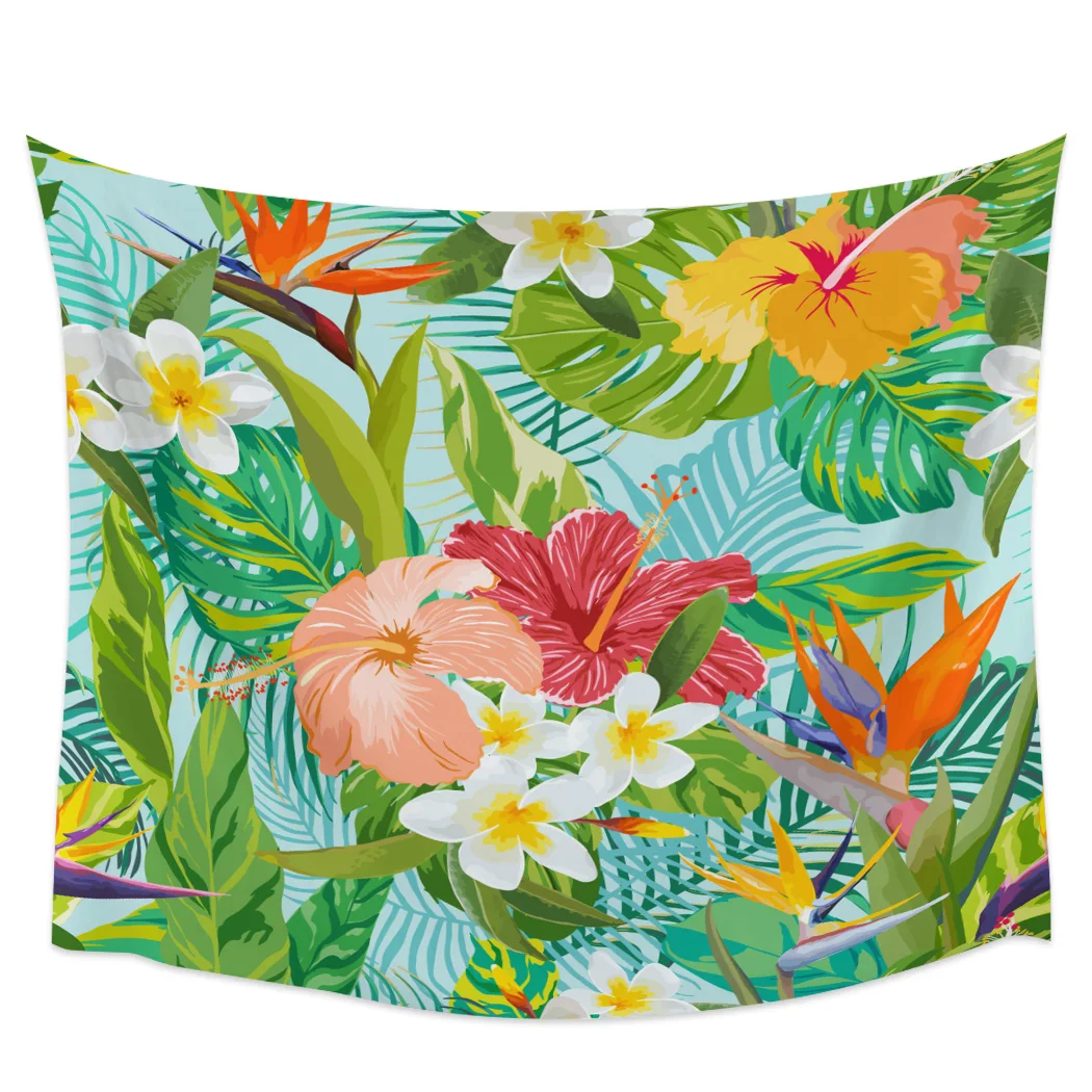 

Tropical Plant Flower Leaf Tapestry Background Wall Covering Home Decoration Blanket Bedroom Wall Hanging Tapestries