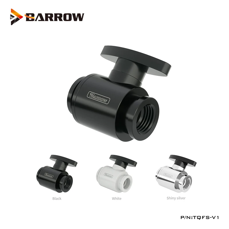 

Barrow TQFS-V1 Black/Silver/White G1/4 MINI Handle Double Internal Sealing Ball Valve,Plastic Handle,Brass Body