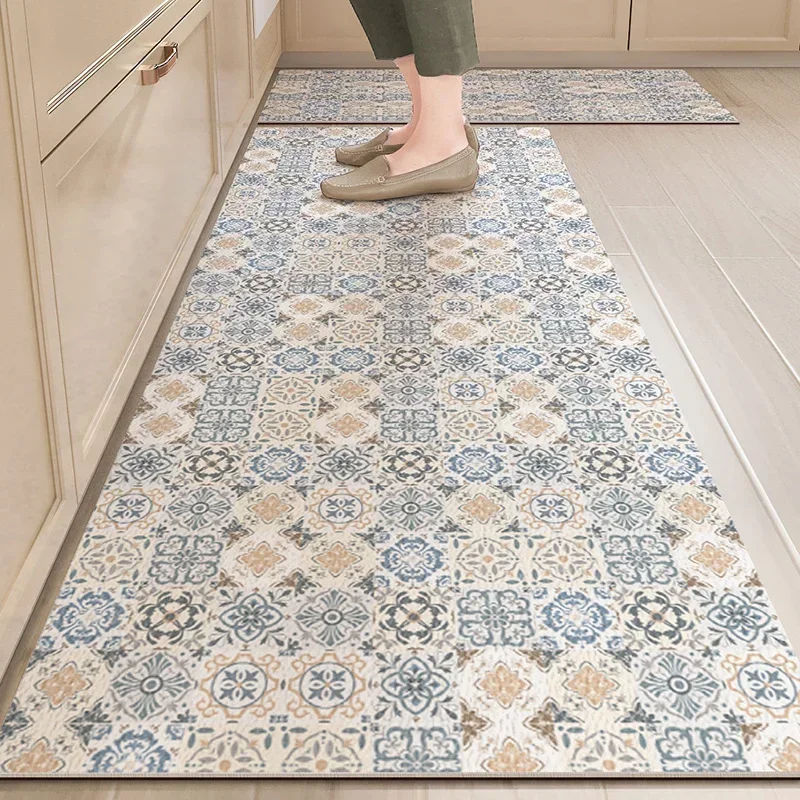Kitchen Long Rug Pvc Floor Mat Waterproof Carpet Oil-proof Leather Foot Mats Home Decoration Area Rugs 주방 카펫 Alfombra De Cocina