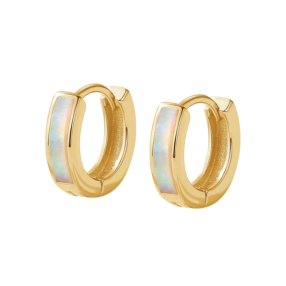 Женские серьги-кольца из серебра 2024 пробы с опалом