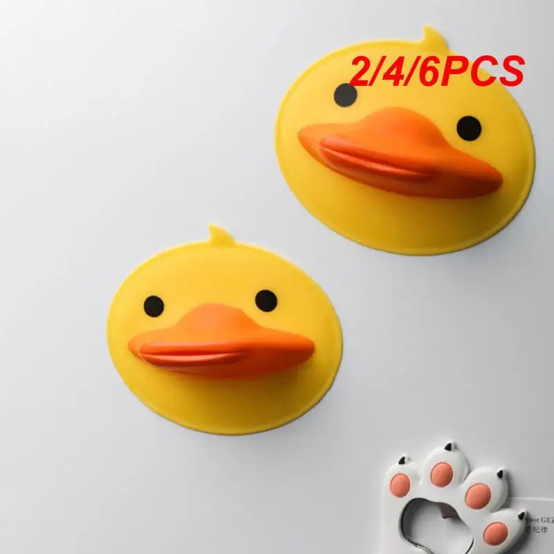 

2/4/6PCS Silicone Anti-scalding Gloves Little Yellow Duck Cartoon BBQ Heat Insulation Oven Mitts Potholder Gloves Kitchen