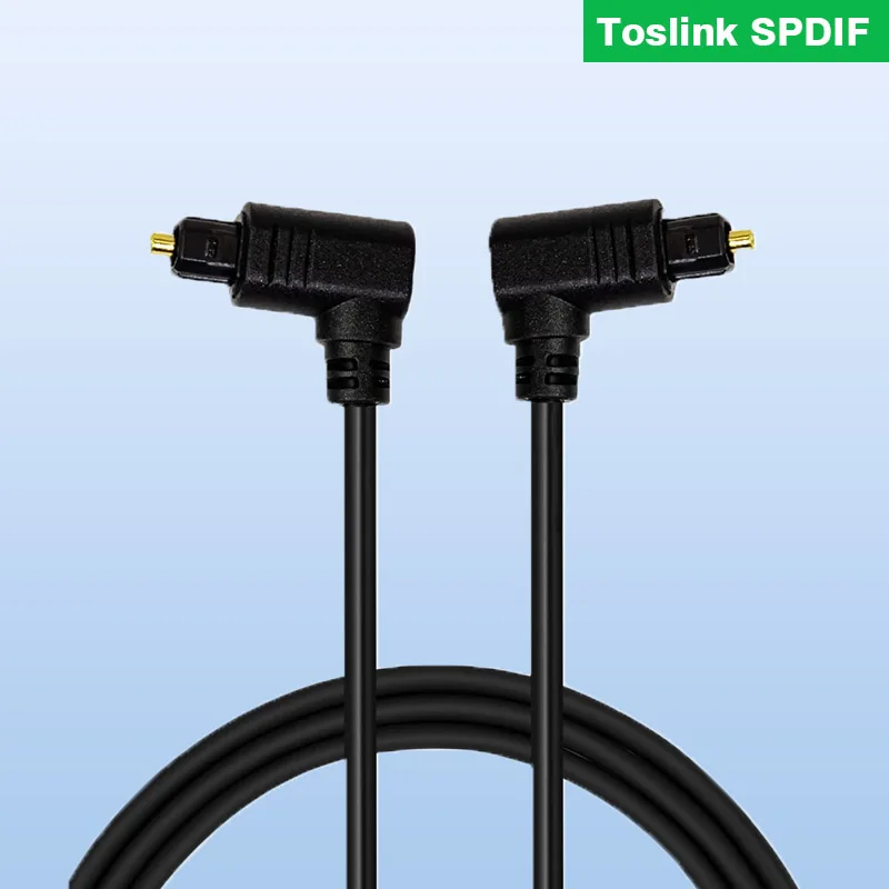 90 Degree Digital Optical Audio Cable Right Angle Toslink SPDIF Cable for Blu-ray Player Xbox Soundbar Fiber Cable