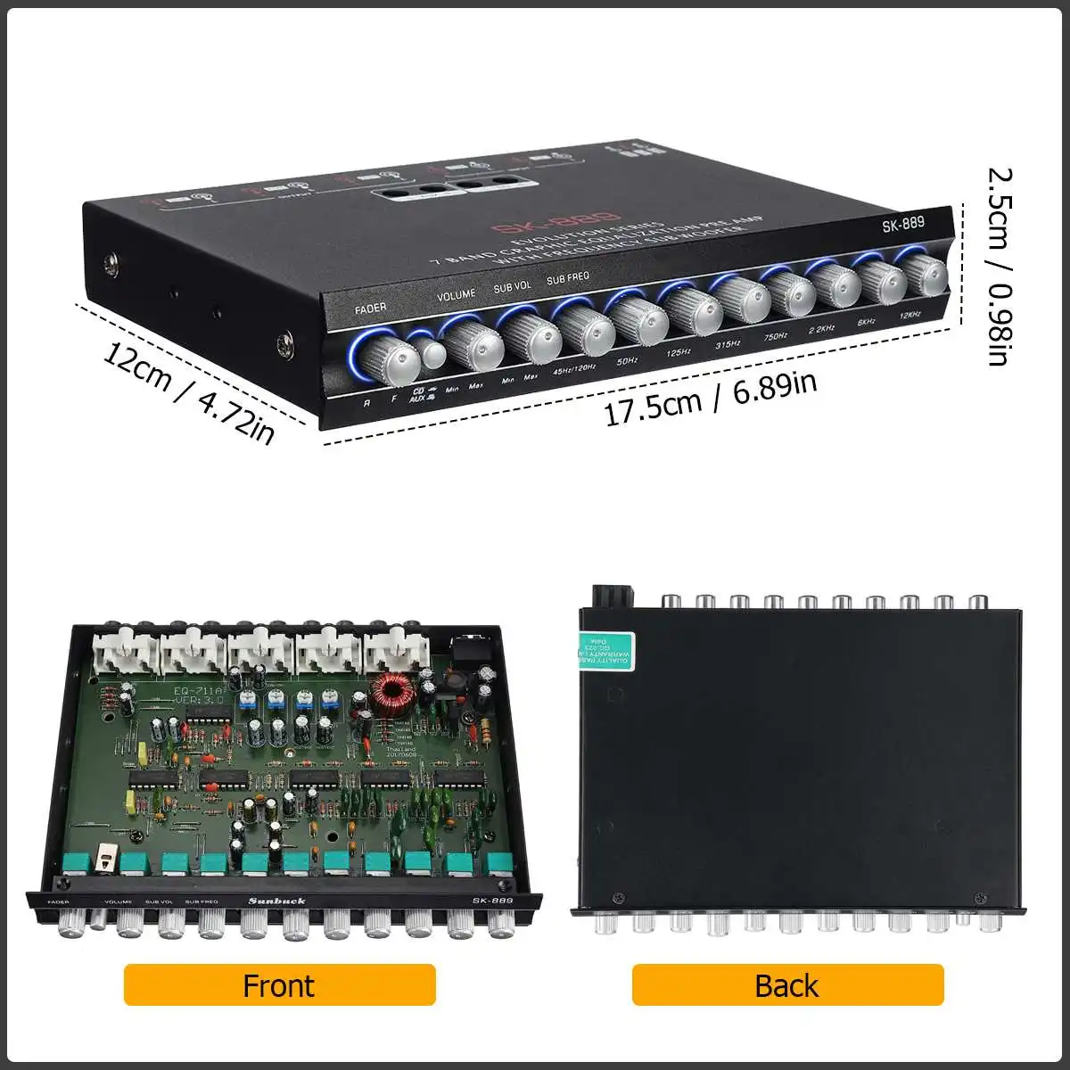 Автомобильный домашний аудиоусилитель мощности HIFI 7 каналов 12 В цифровой