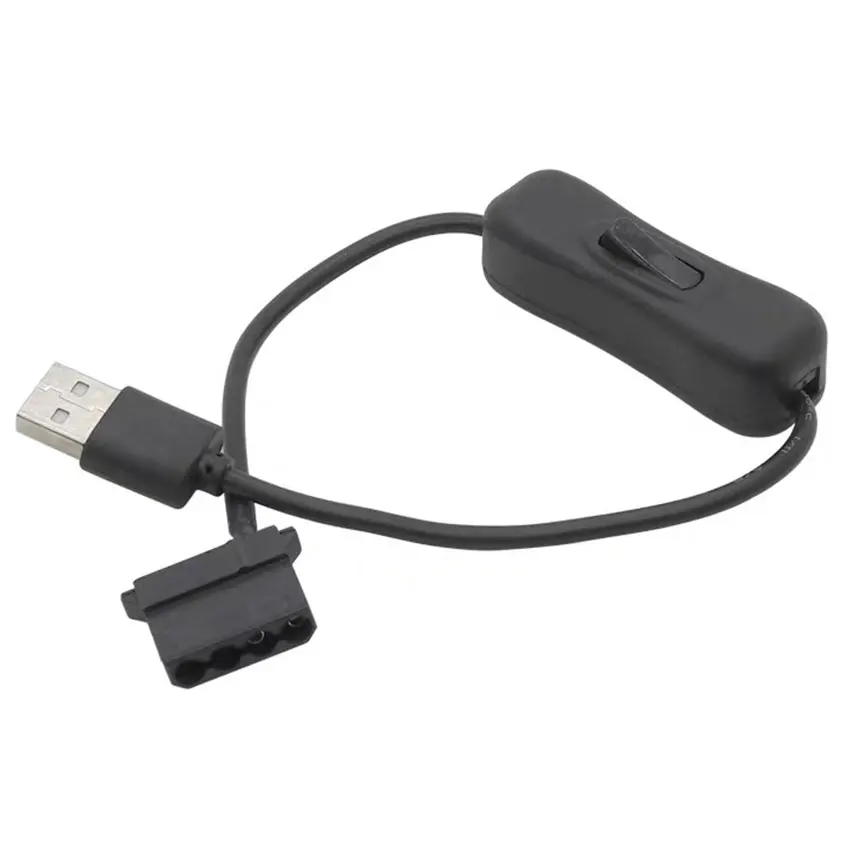 Кабель-адаптер 30 см с USB на 4-контактный разъем Molex переключателем вентилятора ПК