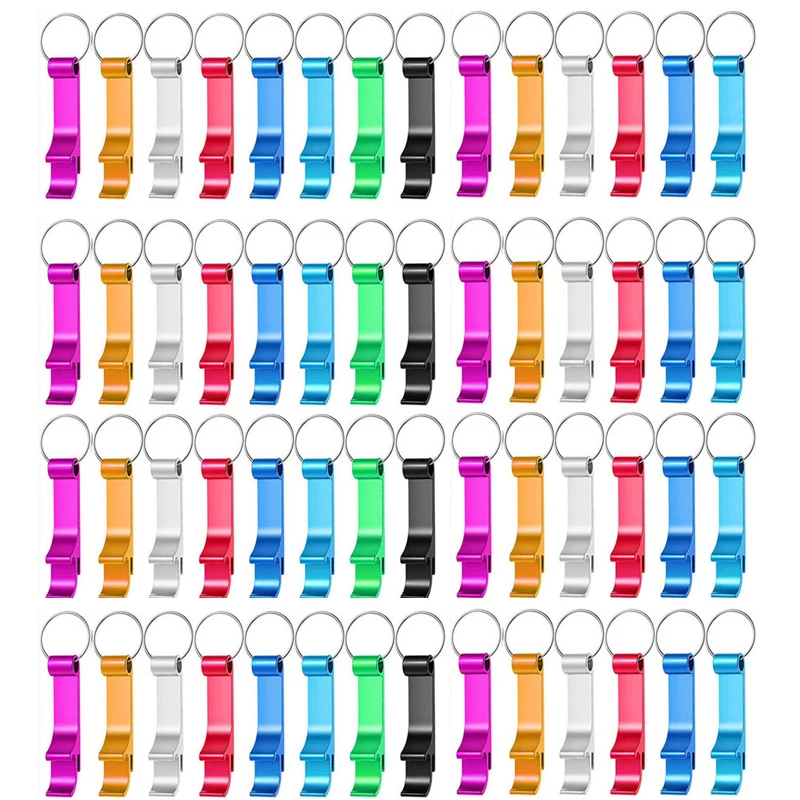 200Pcs Bottle Opener Keychain Aluminum Beer Bottle Openers Metal EDC Soda Keyring Tool Gift Custom Accessories for Kitchen