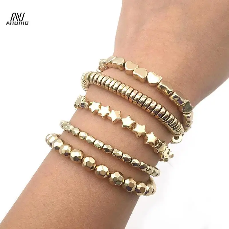 100 шт. золотые бусины-разделители круглые бусины звезда сердце разделительные CCB