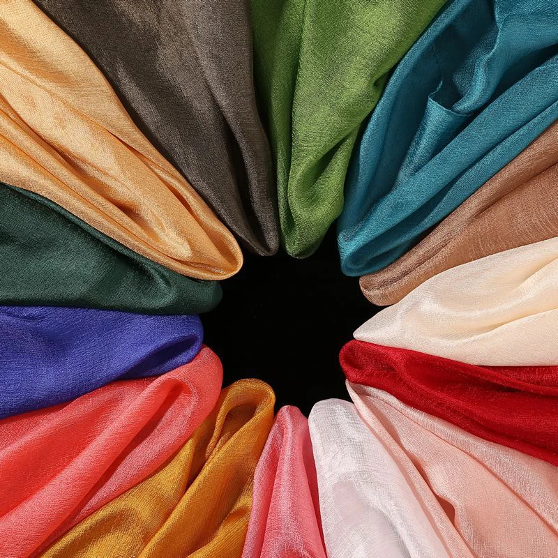 Модный однотонный шелковый шарф ультратонкий солнцезащитный крем женские