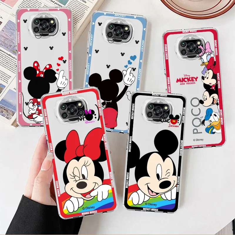 

Disney Funny Mickey Minnie Clear Case For Xiaomi Mi Poco X3 NFC 11T Pro 11 Lite X4 M5 F3 M3 12 10T 13 9T F1 12X 11X Phone Cover