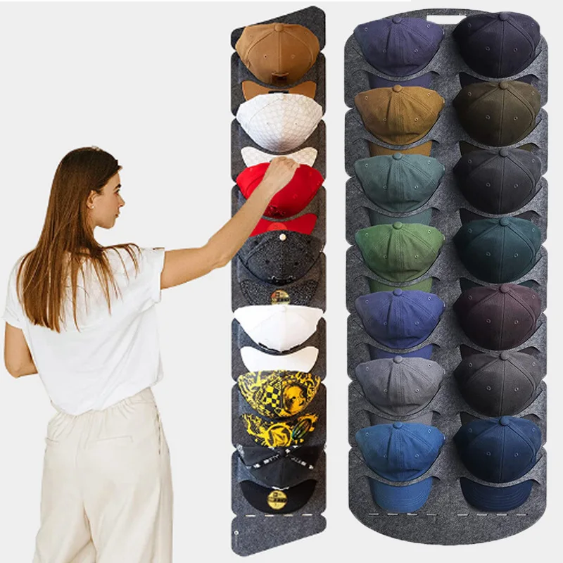 

Mulitifunctional Baseball Cap Holder Home Wardrobe Storage Organizer Behind Door Hanging Hat Storage Felt Racks