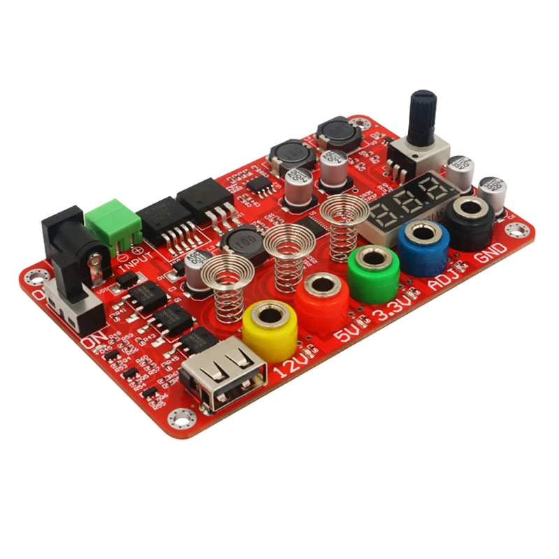 

13-24V DC Input Voltage Regulator Board With ADJ Adjustable Voltage Knob Press Sensor Switch Voltage Distribution Board