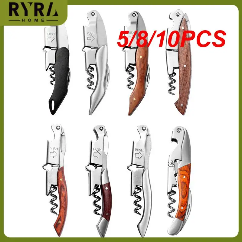 

5/8/10PCS Stainless Steel Wine Beer Cap Remover Portable Tool Can Crusher Screw Opener Cutter Bar Table Key Bottle Opener