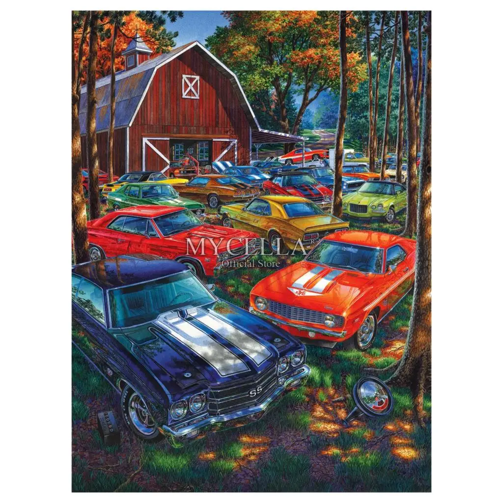 

Landscape Cars Farm Full 5d Diy Diamond Painting Jewelry Cross Stitch Complete Kits Mosaic Embroidery Home Decoration Art Gift