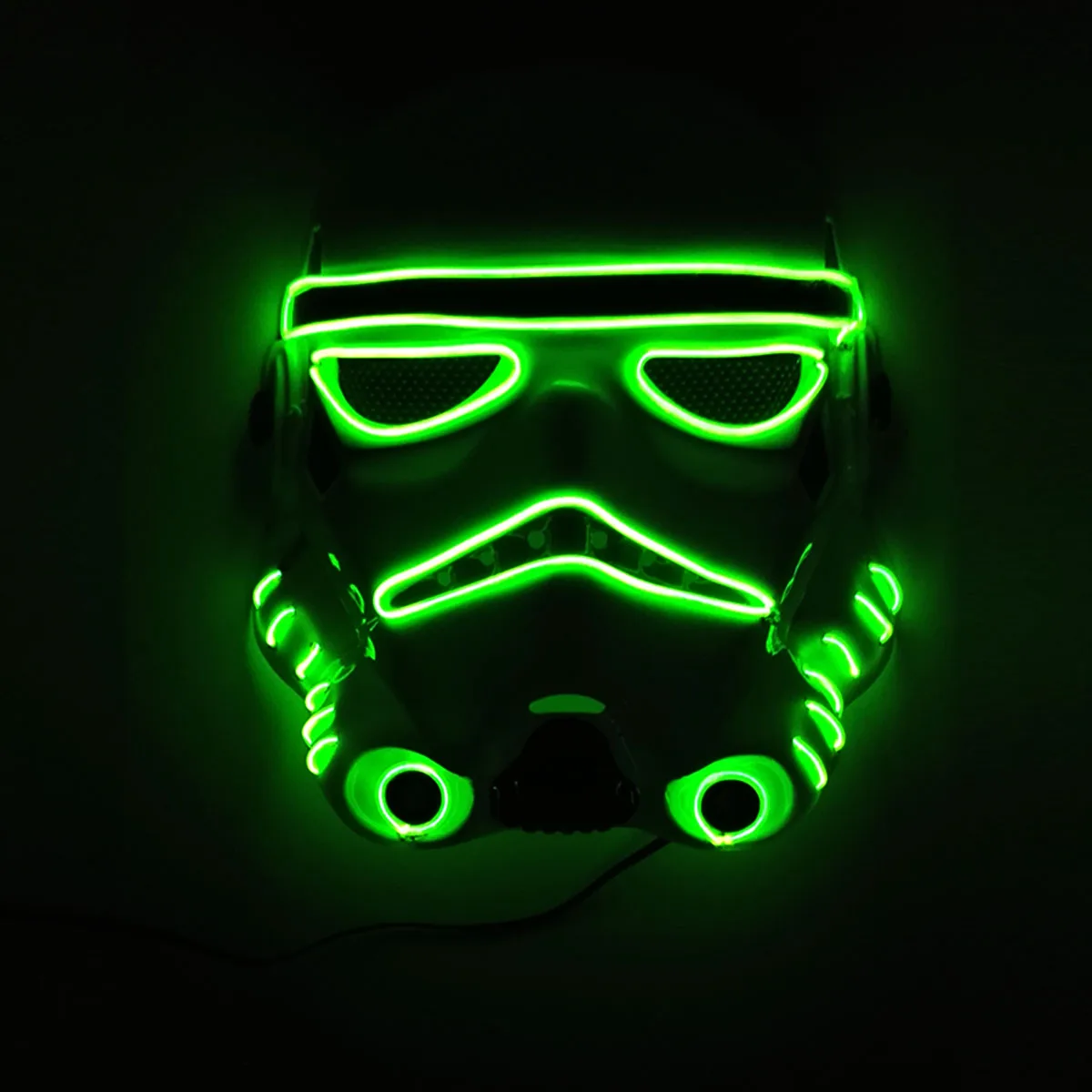 

Luminous Neon Darthvader Mask LED Glowing Clone Army Masker Light Up Cosplay Party Masque Masquerade Halloween Carnival Props