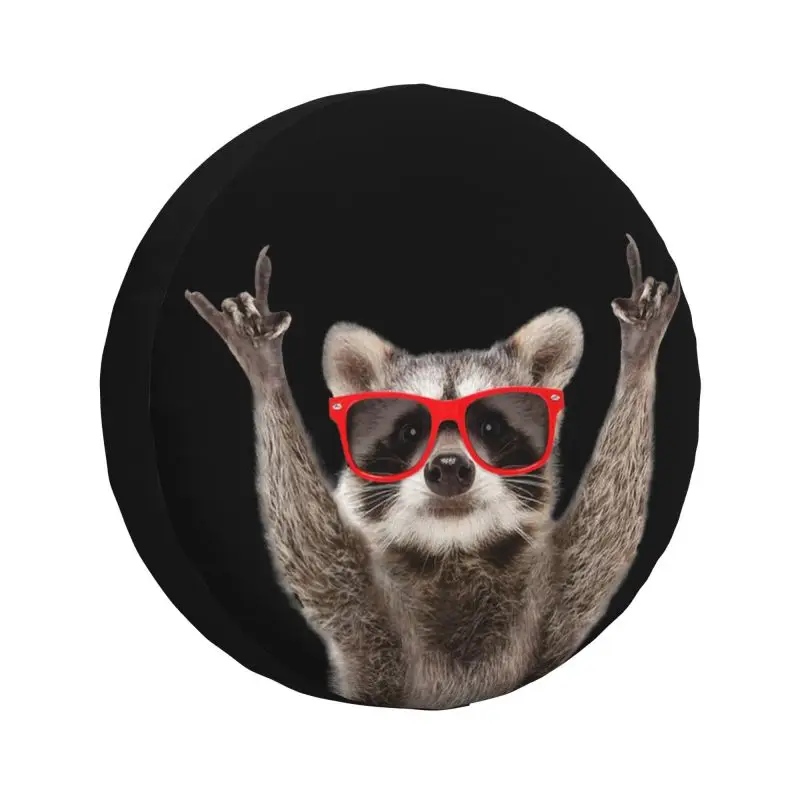 

Пользовательские зеленые солнцезащитные очки с изображением енота, чехол на запасное колесо для Jeep RV SUV, прицепа, животных, защитные чехлы на колеса автомобиля 14 дюймов, 15 дюймов, 16 дюймов, 17 дюймов