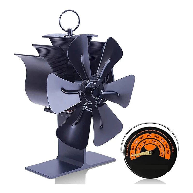 

SEWS-6 Blades Heat Powered Stove Fan Fireplace Wood Burner Eco Friendly Quiet Fan