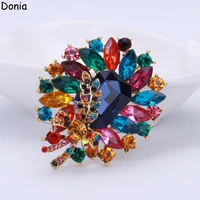 donia jewelry european and american popular multi color creative temperament high grade pin harvest full drill hollow brooch