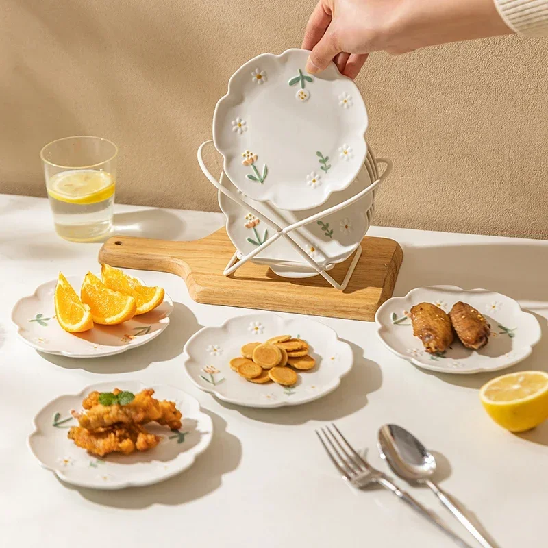 6-дюймовая шикарная керамическая тарелка с маргаритками блюда для домашнего