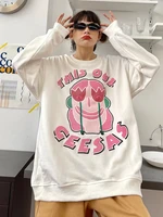 fun printing autumn loose round neck hip hop sweatshirts womens ins y2k clothes 2000s men streetwear gothic hoodies pullover