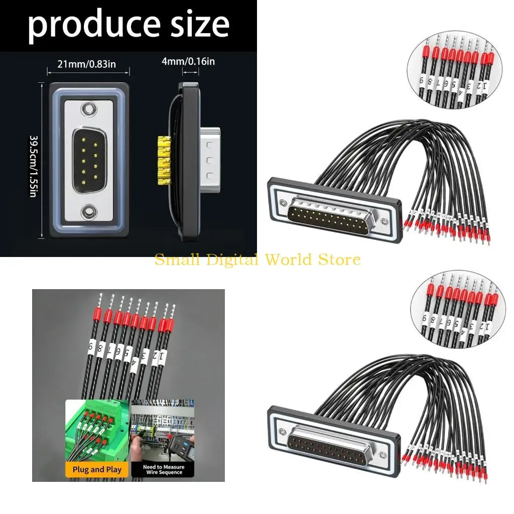 Фото 77UB DB9 с одной головкой, разъем DB9pin/DB15P/DB25P, высокотемпературный огнестойкий шнур №1