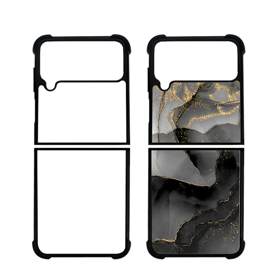 

MANNIYA for Samsung Z Flip 3 4 5 Z Fold 3 4 5 Blank 2D Sublimation Rubber phone case with Aluminum Inserts