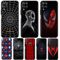 marvel spiderman logo phone case for samsung galaxy a10 a20 a30 a2 core a40 a50 s e a60 a70s a70 a80 a90 black luxury back soft