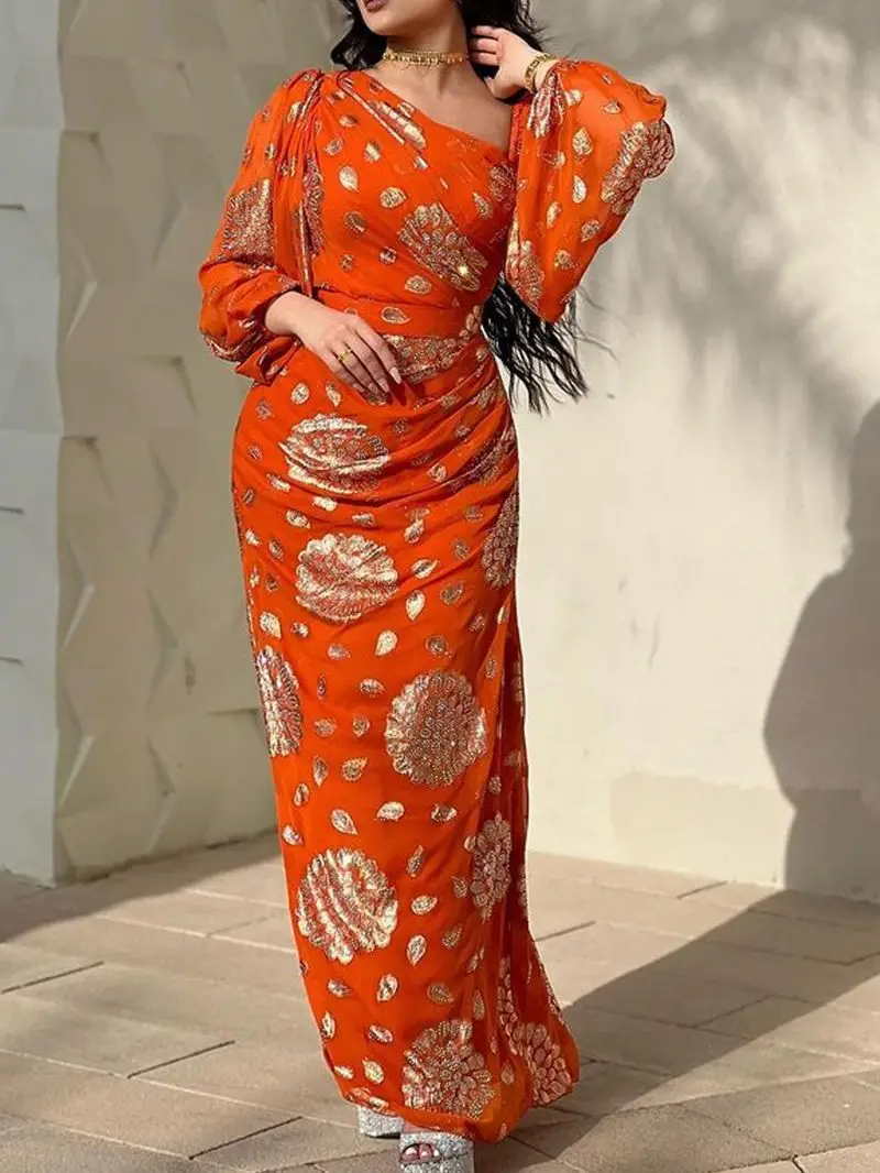 

Eid мусульманское женское свободное платье Abaya Вечерние Блестки Цветы Платья Рамадан Abayas Caftan Элегантные платья 2023 Новинка