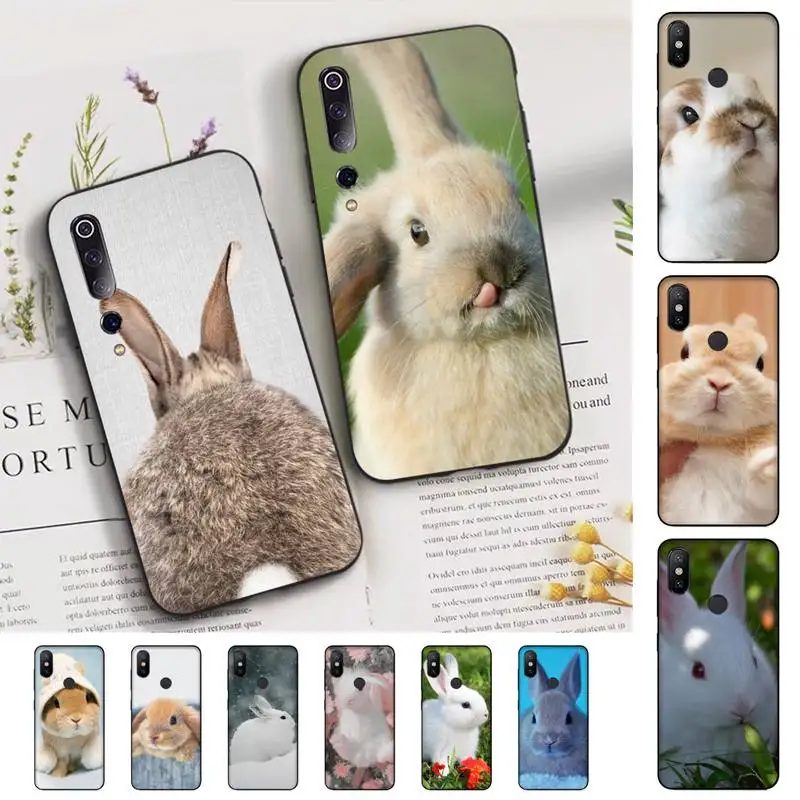 

Cute White Baby Rabbits Phone Case for Xiaomi mi 5 6 8 9 10 lite pro SE Mix 2s 3 F1 Max2 3