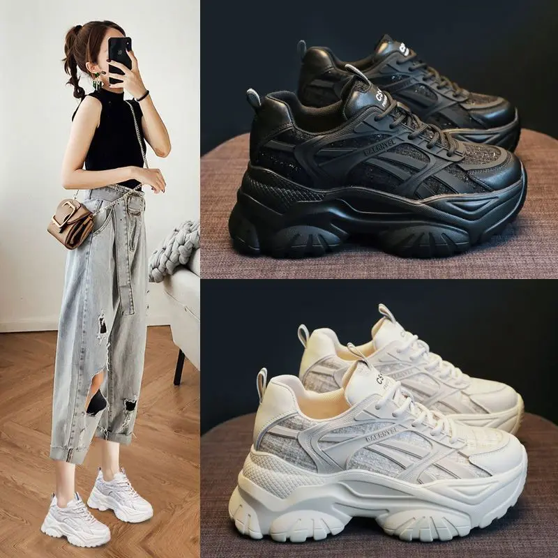 Daddy shoes women's 2023 new fall women's shoes sneakers women comfortable soft sole light small white shoes