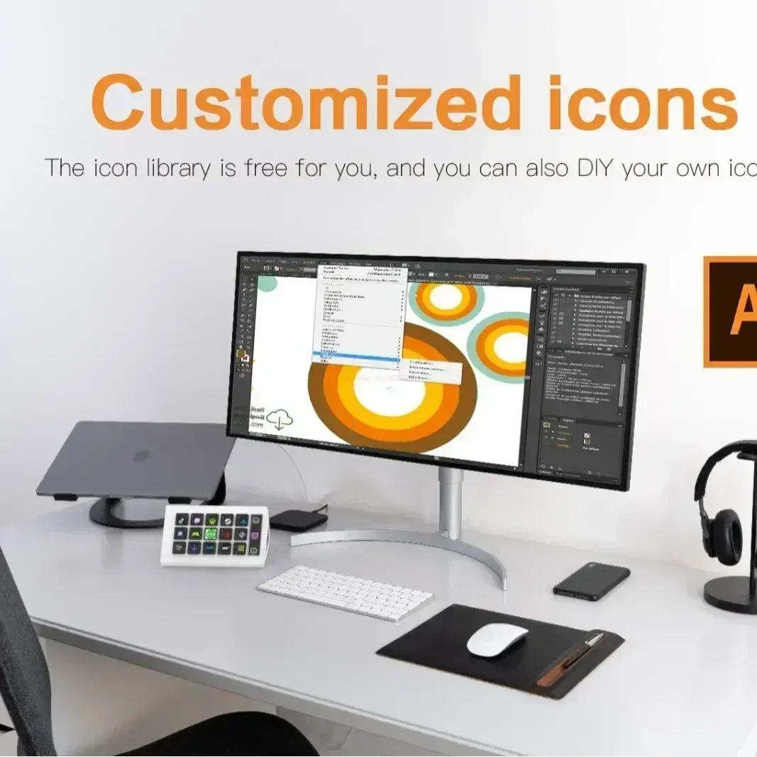 Визуальная клавиатура с палубным потоком ЖК-кнопка 15 клавиш контроль создания