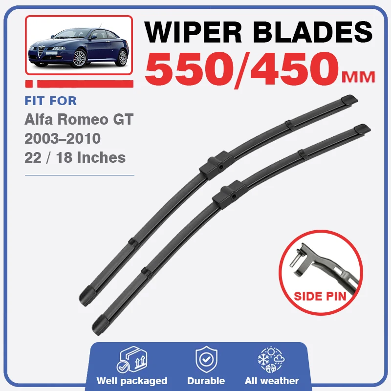 

Front Wiper Blades for Alfa Romeo GT 2003 - 2010 Windshield Windscreen Window Run Out Edition Centenario Quadrifoglio Oro 2006