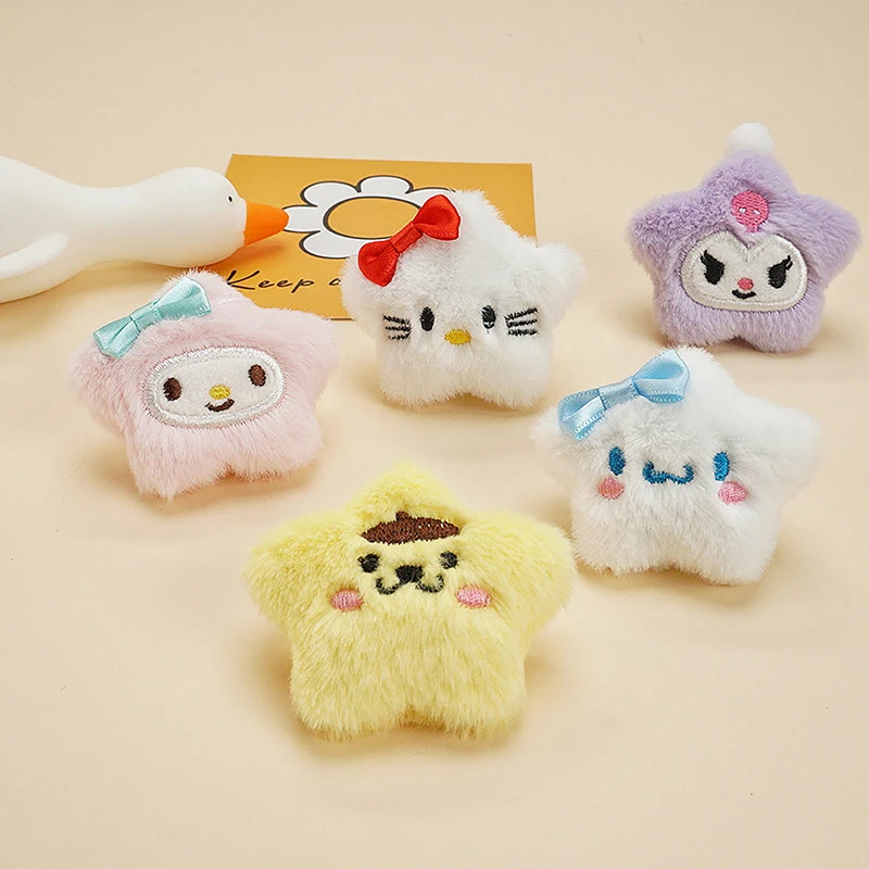 Симпатичная мультяшная плюшевая подвеска Sanrio в форме звезды брелок милая мягкая