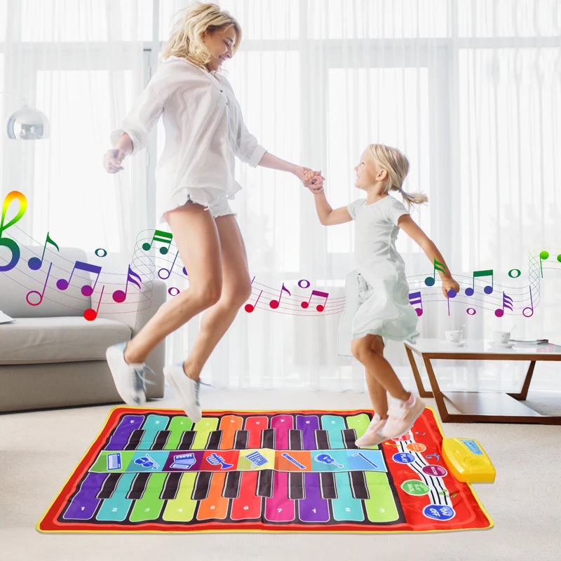 

Kids Piano Music Dance Mat Electronic Piano Musical Instrument Dance Pad Infant Fitness Play Mat Children Educational Toy Gifts