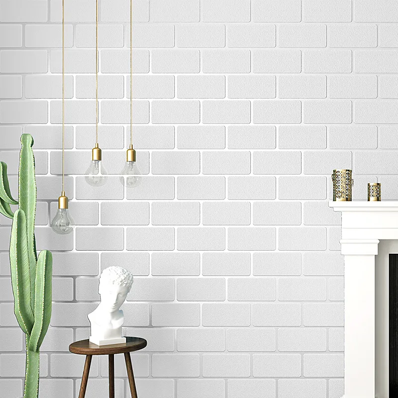 

3D Stereo White Brick Pattern Wallpaper Cultural Brick White Brick Wallpaper Nonwoven Wall Decor 3d Wallpaper Wallpapers