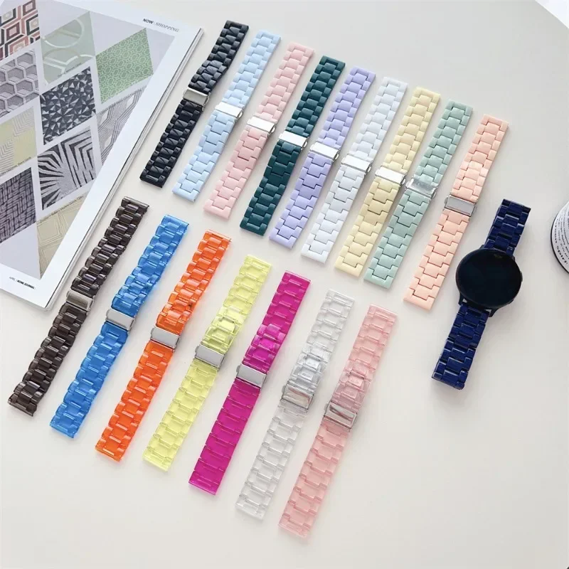 

Suitable for Samsung for Xiaomi Transparent Watch Strap 20mm22mm for Huawei GT3 Candy Color Watch Strap Imitation Ceramic Resin