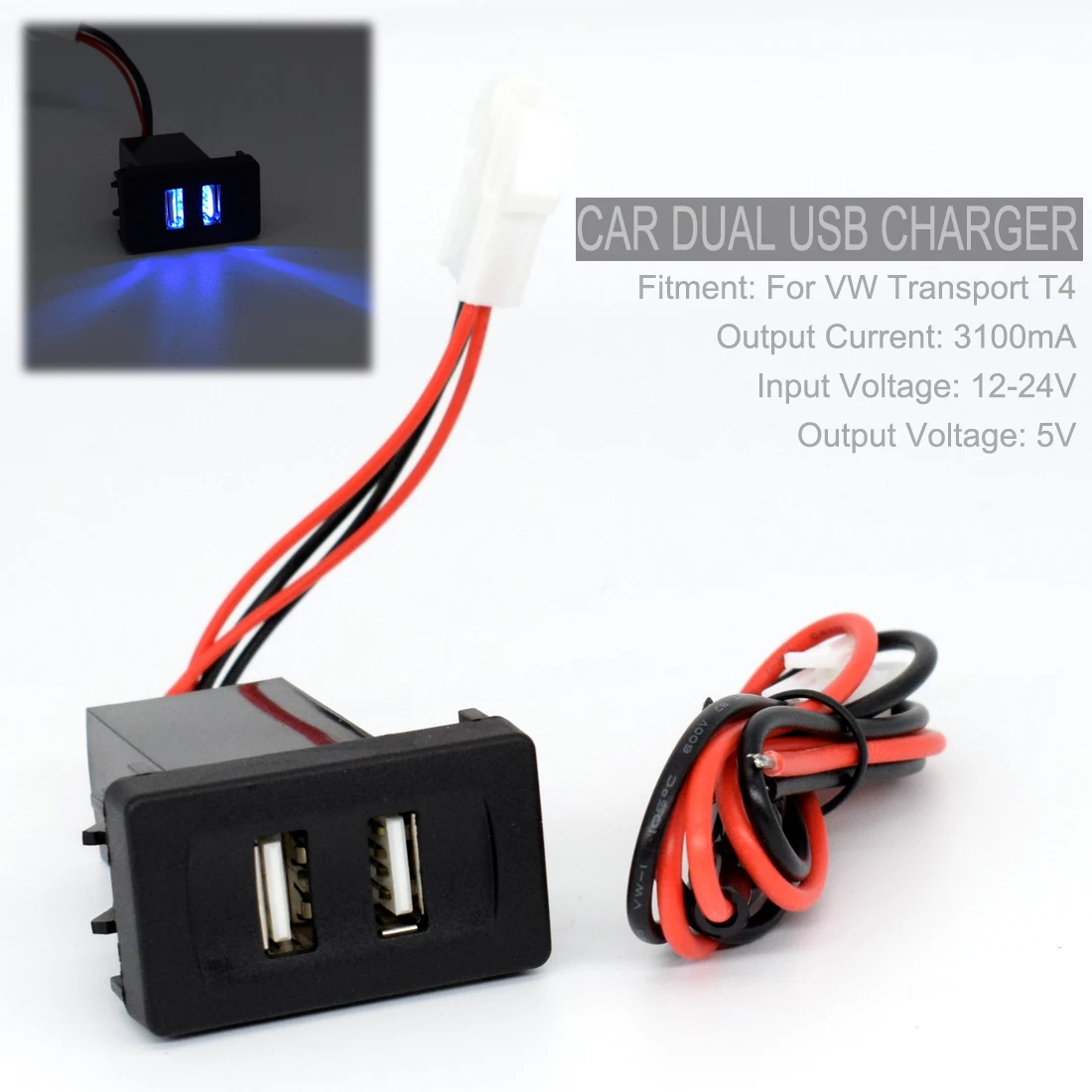 

Автомобильное зарядное устройство с двумя USB-портами, 5 В, а