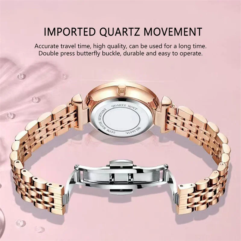Watch for Women Luxury Jewelry Design Rose Gold Steel Quartz Wristwatches Waterproof Fashion Swiss Brand Ladies Watches enlarge