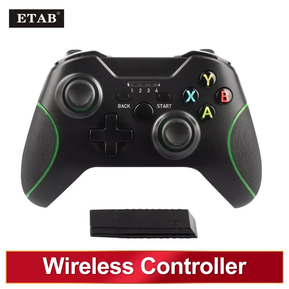 

Беспроводной проводной игровой контроллер для Xbox One, ПК, 2,4 ГГц, двойная вибрация, геймпад, джойстик для ПК, игровой контроллер без задержек