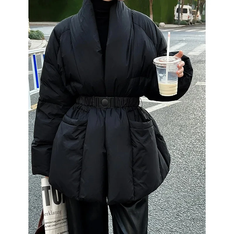 Janveny зимняя куртка на 90% белом утином пуху женская пушистая куртка-пуховик с