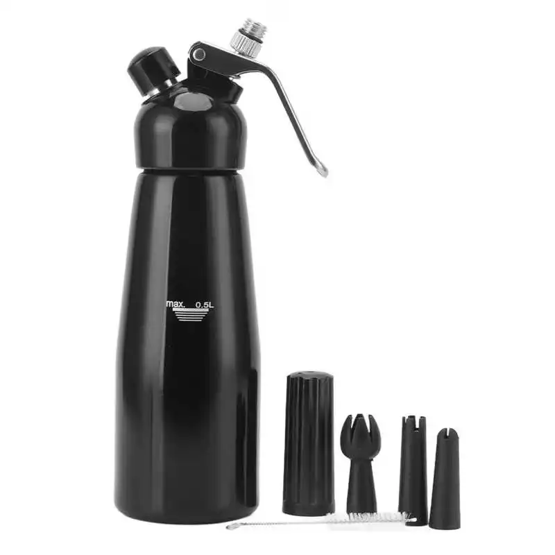 

500ml Whipped Cream Dispenser Aluminum Stainless Steel Cream Whipper Kitchen Dessert Tools with Three Nozzles Bakeware Tool