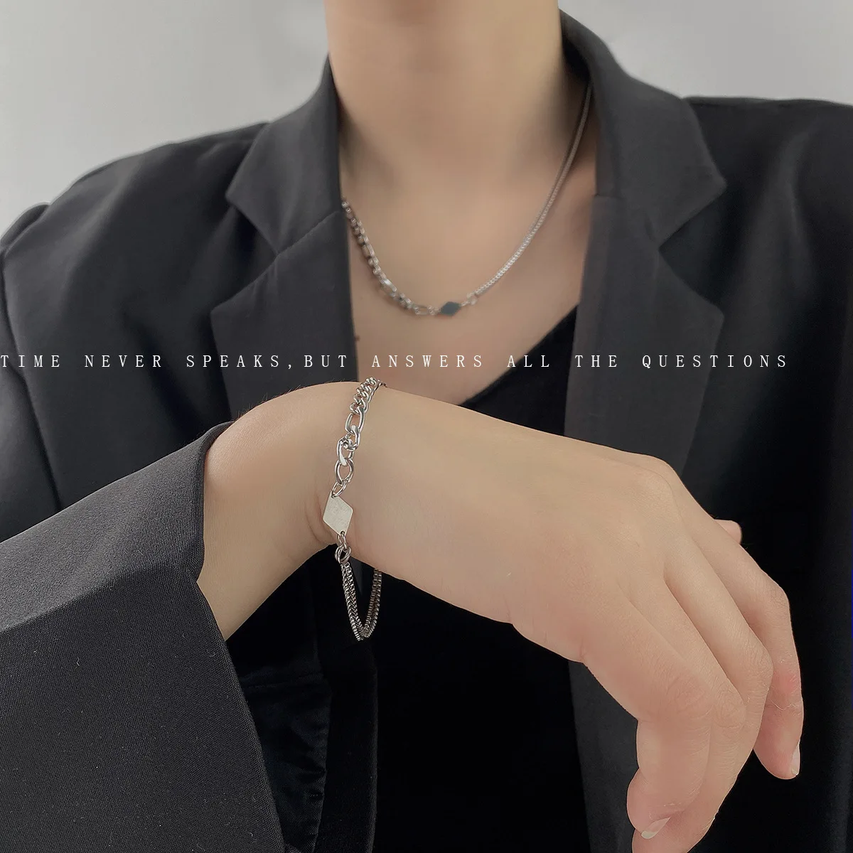 

Fashion Bracelet Necklace Set Personality Versatile Simple Creative Temperament Women's Jewelry Accessories Gift Wholesale