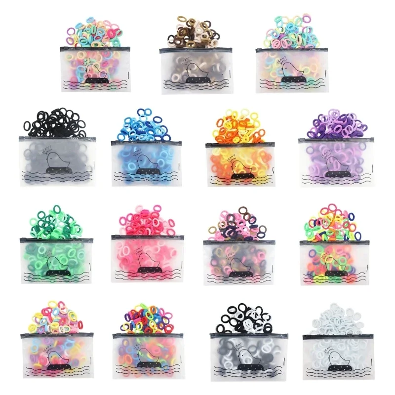 Разноцветные резинки для волос 100 шт