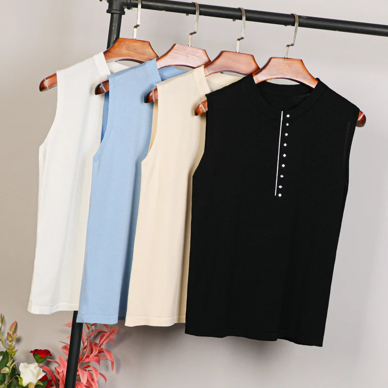 

Knitted Women Tank Top Underwear Sexy Padded V Neck Backless Crop Tops Camisole Female Sleeveless Solid Intimate Lingerie Tops